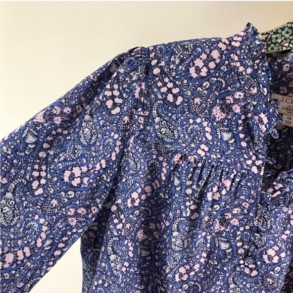 J.Crew Liberty print button-front ruffle-neck popover in Bourton Bloom - Picture 5 of 12